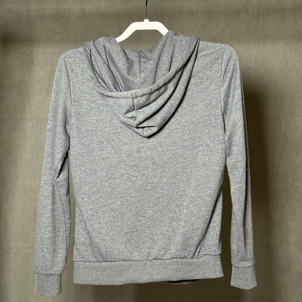 Adidas Gray Zip-Up Hoodie with Pink Accents - Picture 2 of 5